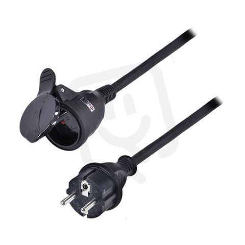 1z prodlužovací přívod - spojka, 10m, 3 x 1,5mm2, gumová, černá SOLIGHT PS31