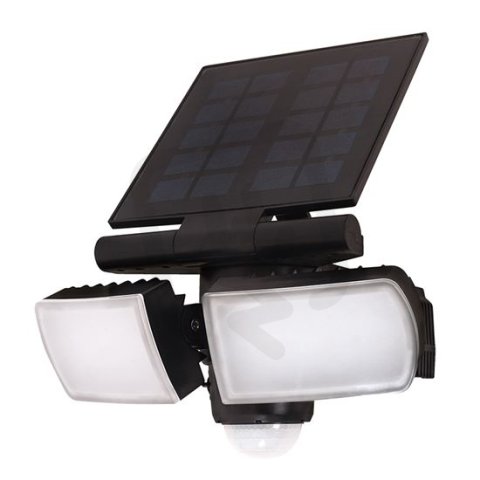 LED solární osvětlení se senzorem, 8W, 600lm, Li-Ion, černá SOLIGHT WO772