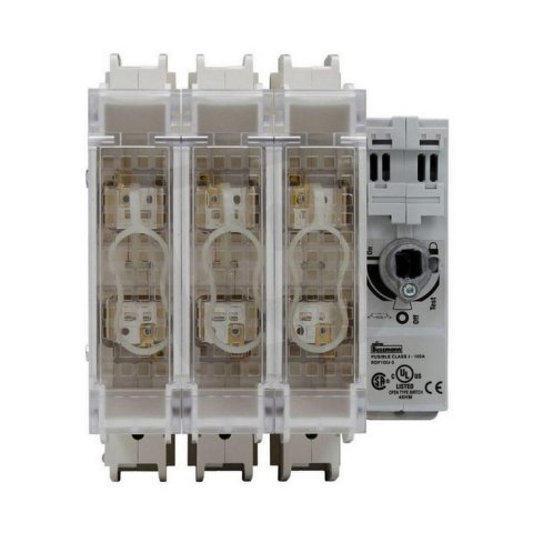 Pojistkový otočný odpínač Class J Eaton RDF100J-4 600V AC/250V DC, 100A, 3-pól