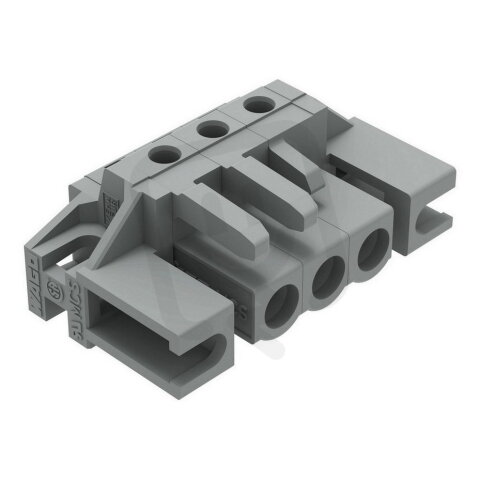 Pružinová svorkovnice THT úhlová 5 mm šedá 3pól. WAGO 232-233/047-000