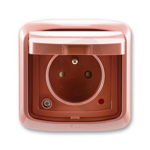 ABB Tango 5598A-2999R2 Zásuvka jednonás. s víčkem,s ochranou před přepětím,IP44