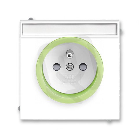 ABB NEO Zásuvka s ochr. kolíkem s clonkami bílá/ledová zelená 5519M-A02352 42