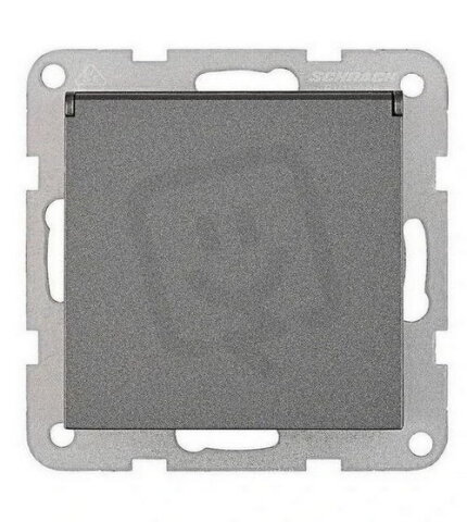 SCHUKO s bezpečnostní clonkou a klapkou, antracit SCHRACK EV111305--