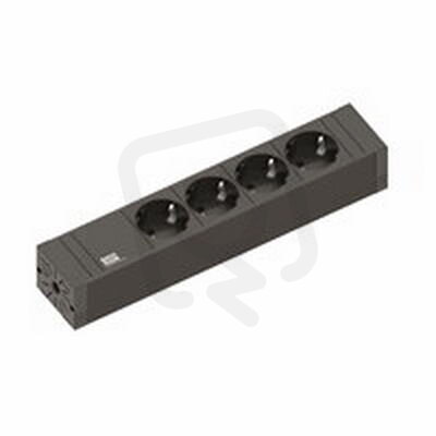 Bachman 420.0017 Zásuvková lišta CONNECT LINE 4x230V 2,0m H05VV-F3G1,5mm2, černá