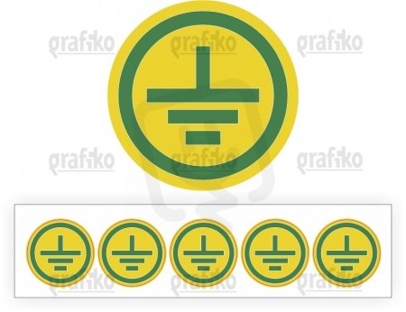 Grafiko 7.0203.T13 Nálepka uzemnění pr.13 arch  5ks zel.žlu