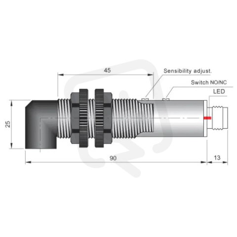Optoelektronický senzor d18 mm AECO FT18-ABR-90 H