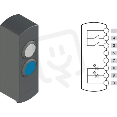 Ovládací jednotka BN 2 prvky (konfigurace A03) 1NO, Konektor M12, 8 pólů, IP65