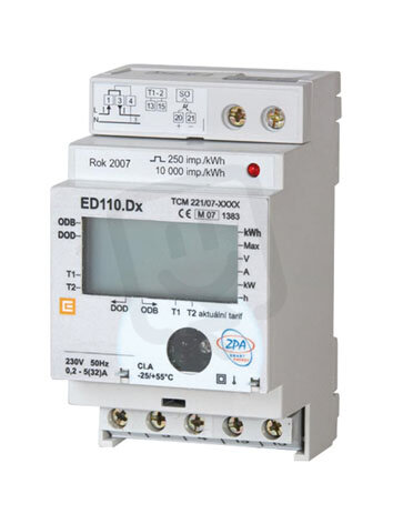 Fakturační elektroměr 0,2-32A, 1-2-tarif, 1-fázový, LCD displej, 3M/DIN