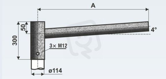 UD 2/114 - 500/180 výložník rovný pro stožáry typu JB, JB Z, JBUD, JBSD, J 11