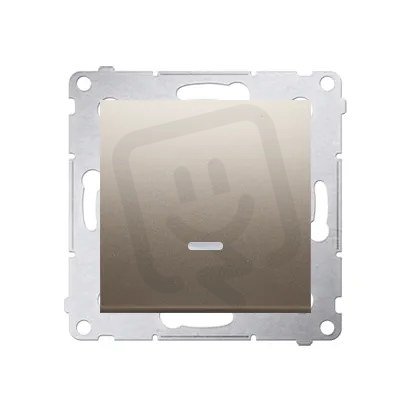 Spínač jednopólový, s orientačním LED, řazení 1So, 16AX 250V, zlatá matná