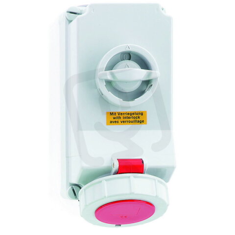 Zásuvka nástěnná s vypínačem 32A 5p 400V IP67 6h Quick-Connect BALS 160177