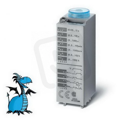 Časové relé do patice, MF, 2P/10A, 24V AC/DC, 50ms-100h FINDER 85.02.0.024.0000