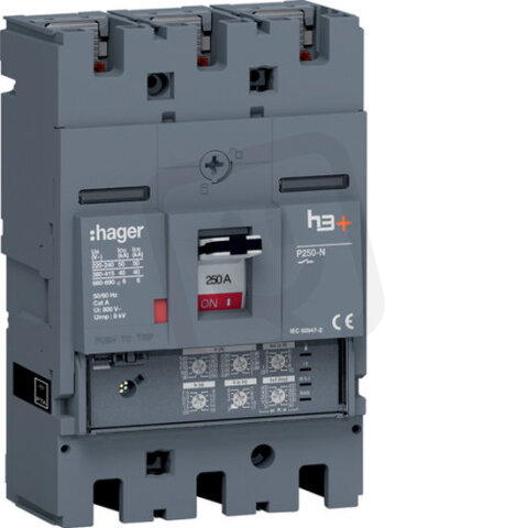 Kompaktní jistič h3+ P250 LSI 40 kA, 3-pólový, In 250 A HAGER HNT250JR