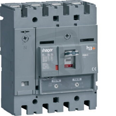 Kompaktní jistič h3+ P250 TM 25 kA, 4-pólový, In 250 A HAGER HHT251DR