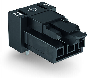 Zásuvka na desky plošných spojů, úhlové, 3pól., černá WAGO 890-803/011-000