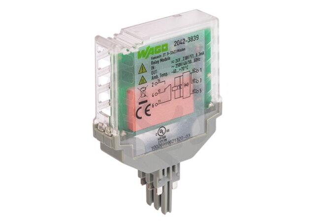 Reléový modul, vstupní jmenovité napětí AC/DC 24-230 V, 1 přepínací kontakt