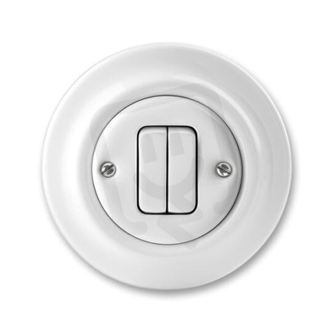 DECENTO Přepínač střídavý dvojitý bílá-porcelán ABB 3559K-C52345