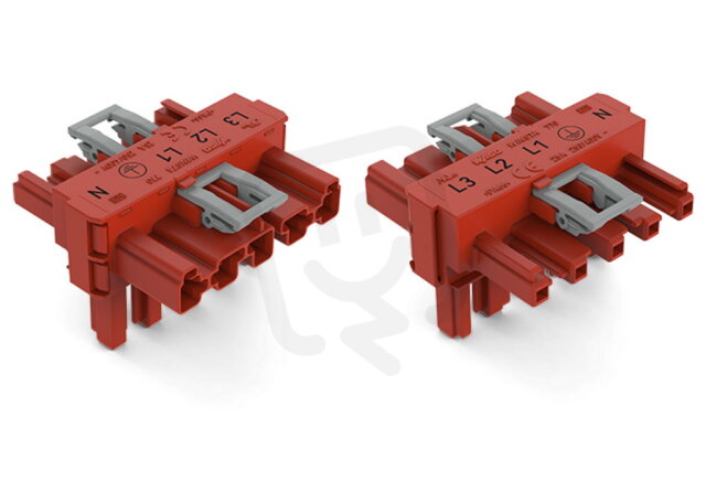 T-rozdělovač 5pól. Kód. P červená WAGO 770-921