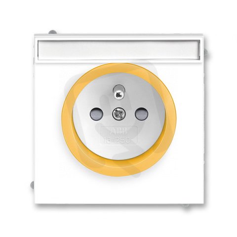 ABB NEO Zásuvka s ochr. kolíkem s clonkami bílá/ledová oranžová 5519M-A02352 43