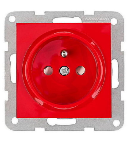 Zásuvka ČSN bezpečnostní clonka, bezšroubové svorky, červená SCHRACK EV101355--