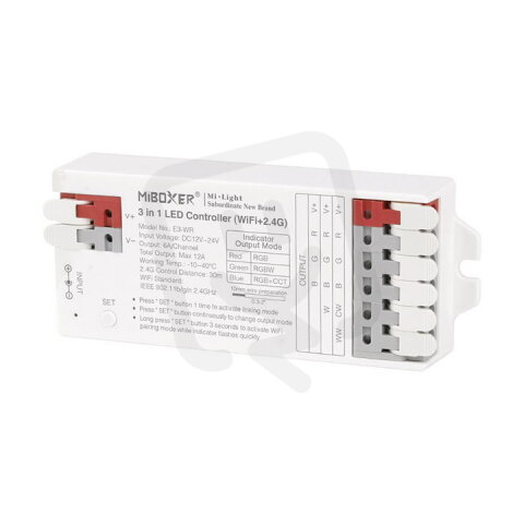 SMART řídící jednotka E3-WR pro LED pásky, 3 v 1, WIFI+2.4G, TUYA ALUMIA E3-WR