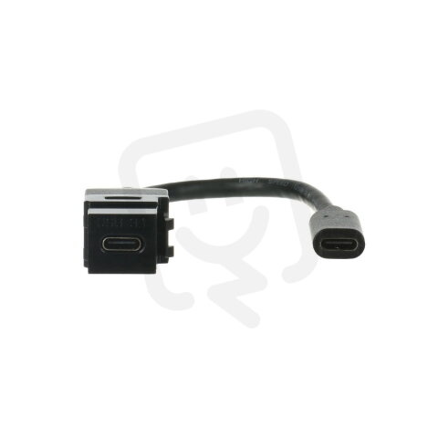Zásuvka USB-C (keystone s kabelem), černá, 0229/13-500 ABB 2CKA000230A0498
