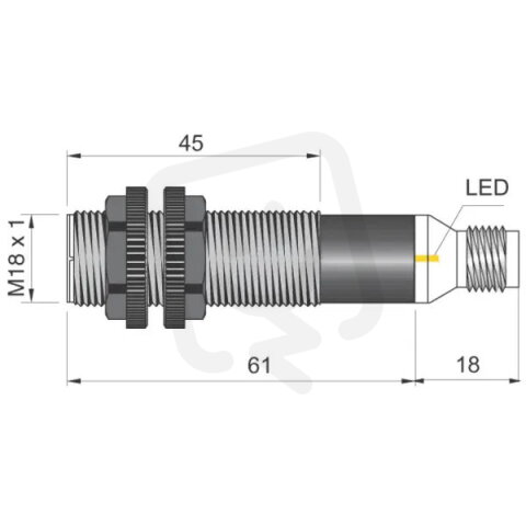 Optoelektronický senzor d18 mm AECO FT18EL-CBR PNPNO+NCH
