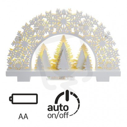 LED vánoční stojánek stromky, 2xAA, teplá bílá, časovač