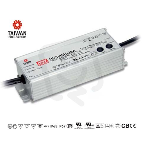 Stmívatelný zdroj pro LED 40W 42V MEAN WELL HLG-40H-42B