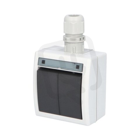 ATLAS 2K IP65 Spínač sériový č.5 s vývodkou M20, na povrch šedý FAMATEL 19176-07