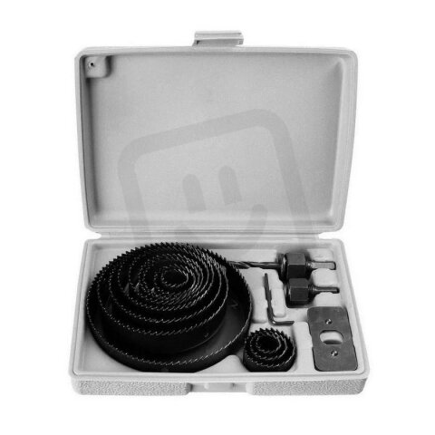 Sada vykružovacích korunek 16 dílů 19-127 mm, plastový box RICHMANN PC8252