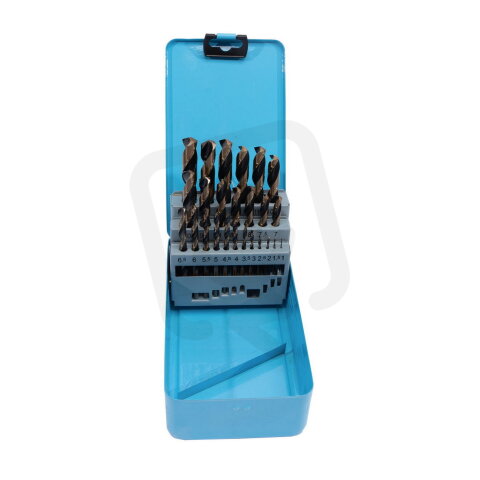 Sada vrtáků do kovu HSS-R 1-13 mm 25 dílů, kovový obal XTLINE XT32031