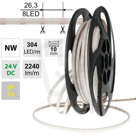LED pásek SOB NW, 304LED/m, 19W/m, DC 24