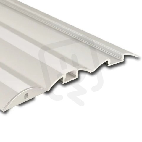 Nášlapný hliníkový profil BH, 52x8 mm, mléčný difuzor, komplet, 2 m