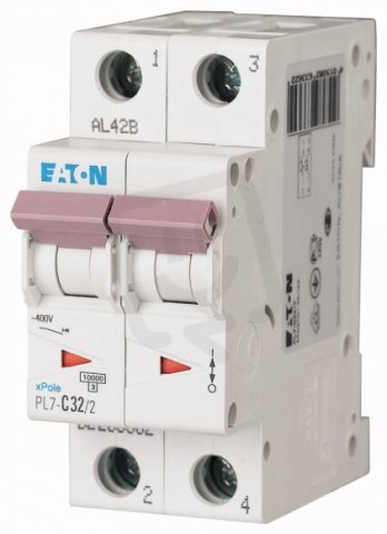Jistič PL7-C32/2, char C, 2-pólový, 10kA, 32A EATON 263362