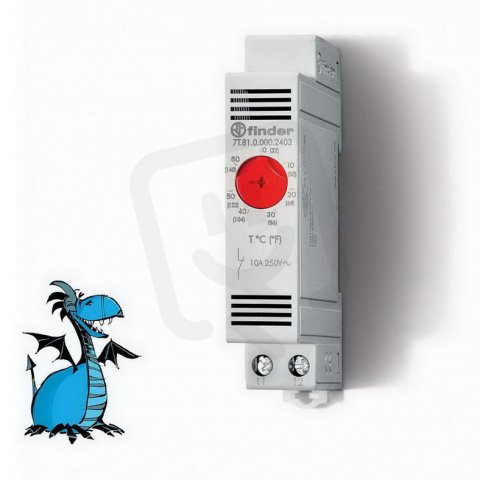 Termostat, vypínání 0°60°C FINDER 7T.81.0.000.2403