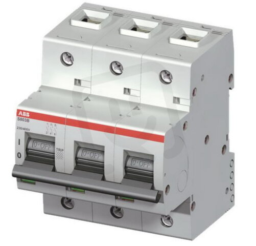 S803B-D80 jistič 3P char. D 80A s klecovou svorkou Icu 16kA ABB 2CCS813001R0801