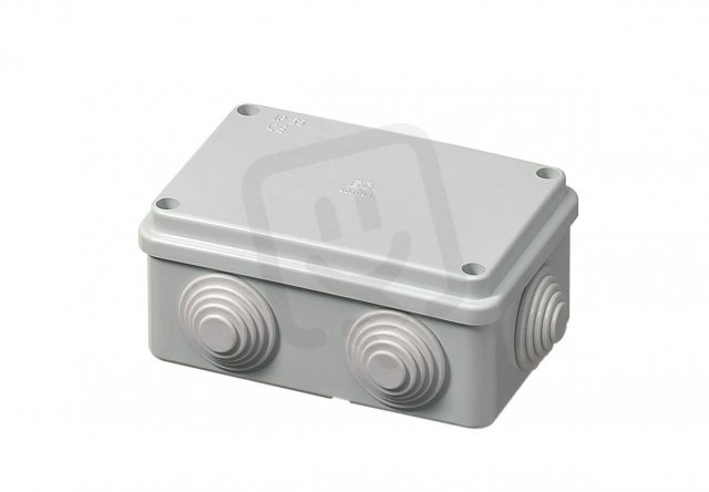 Krabice S-BOX 206, 120x80x50 mm, 6 průchodek, IP55 šedá, kovové šrouby, 650°C