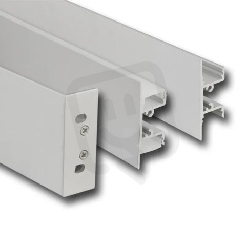 Nástěnný hliníkový profil NS, 18x49 mm, mléčný difuzor, komplet, 2 m