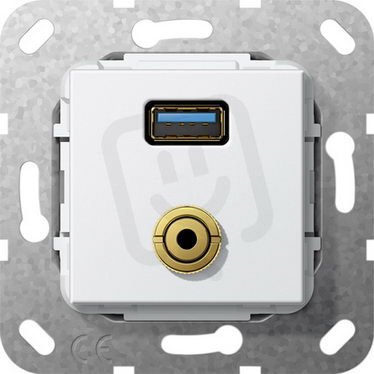 USB 3.0 A mini krátký kabel vložka čistě bílá GIRA 568703