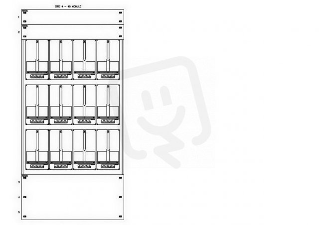 Konstrukce elektroměrová 4-42, 3-řadá, plastové panely SCHRACK CSIL116442