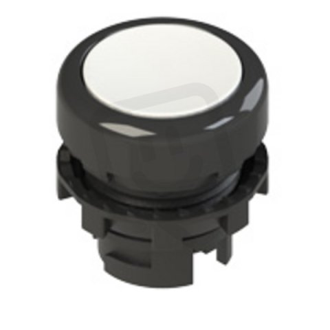 Tlačítko, 20 mm, bílé, bez symbolu, černý plast. kroužek PIZZATO E21PU2R2210