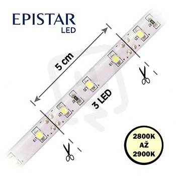 LED pásek 60LED/m, 2835, IP20, 2800-2900 K, bílá, 12V, 5m FK TECHNICS 4731511-60