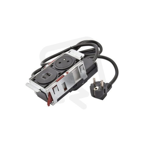 DISQIN 2P+T  USB A+C ČERNÁ