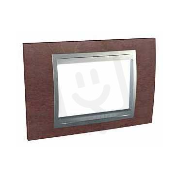 Unica Top Krycí rámeček trojmodulový, Tabaco/Aluminium SCHNEIDER MGU66.103.0M4