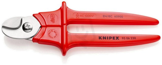 Kabelové nůžky Rukojeti přestříkány umělou hmotou 230 mm KNIPEX 95 06 230