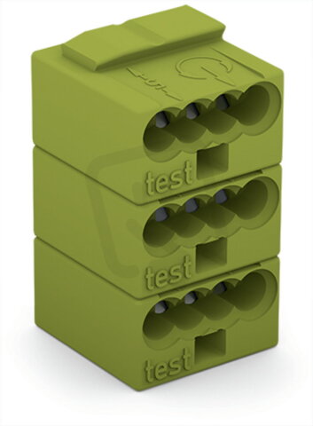 Konektor (zásuvka) PUSH WIRE d0,8 mm světle zelená 5pól. WAGO 243-745