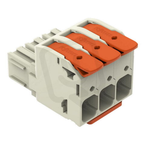 Pružinová svorka Páčka CAGE CLAMP sv.šedá 16mm2 3pól. WAGO 832-1103/323-000