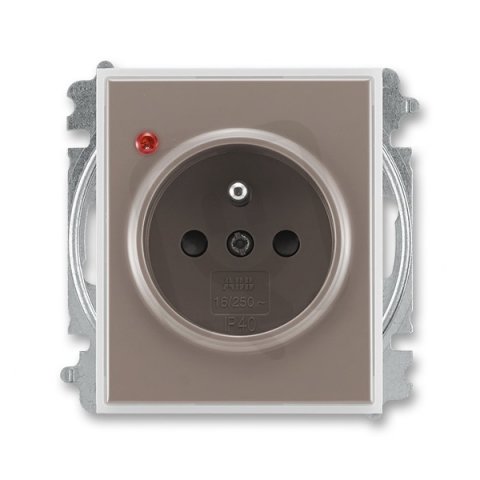 Zásuvka s ochranou přepětí bezšroubov 5599E-A02357 26 lungo/mléčná bílá Time ABB