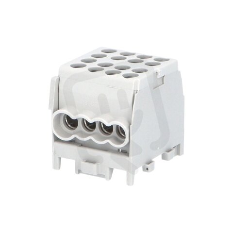 Svorkovnice rozbočovací HLAK 25 1/6 M2 100A 1pól. AL/CU IP20 šedá na DIN 1001230
